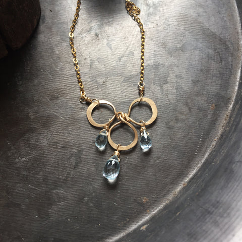 Blue Topaz Trinity Necklace